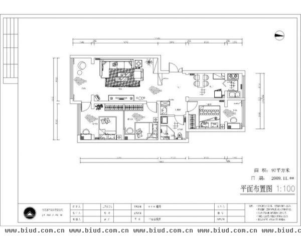 北空小区-三居室-100平米-装修设计