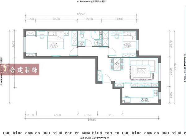 上庄馨瑞嘉园-二居室-83.3平米-装修设计