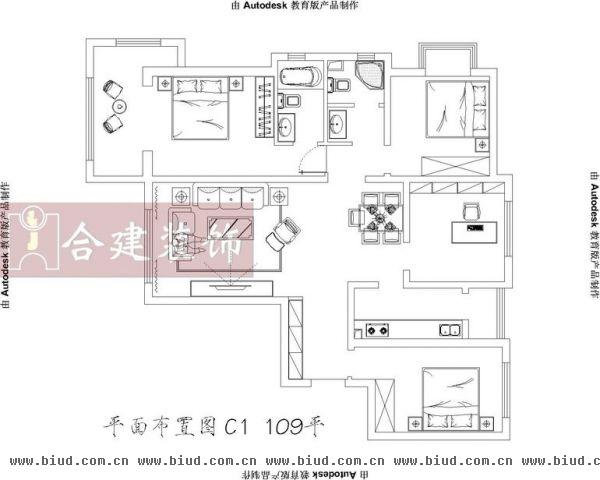 北京城建·红木林-四居室-109平米-装修设计
