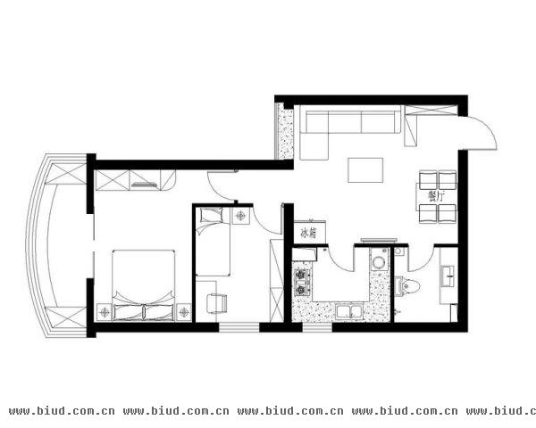 惠泽家园-二居室-88平米-装修设计