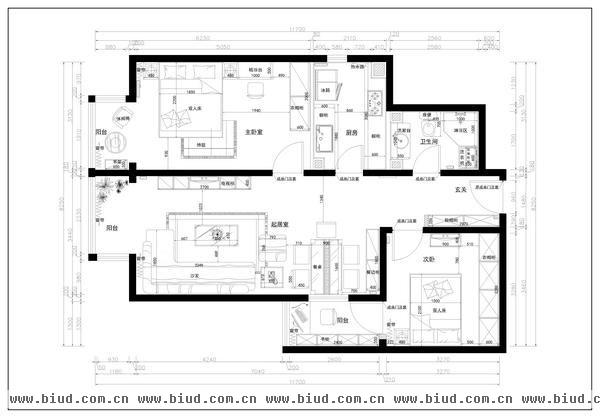 美景东方-二居室-80平米-装修设计