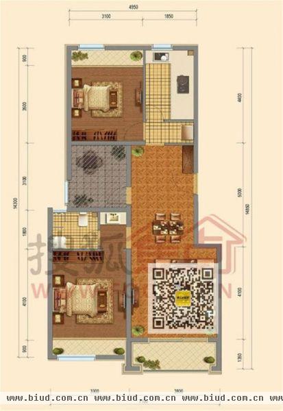 融创长滩壹号-二居室-130平米-装修设计