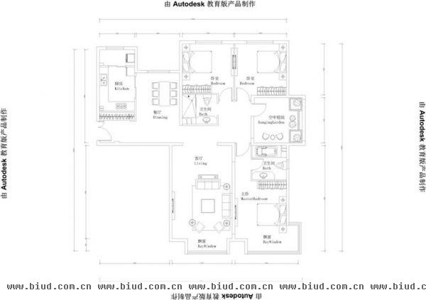 润泽公馆-三居室-168平米-装修设计