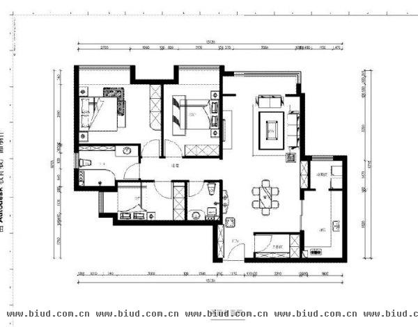 中信城三期-二居室-89平米-装修设计