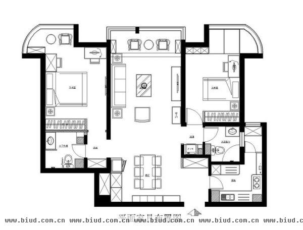 金都杭城-二居室-108平米-装修设计