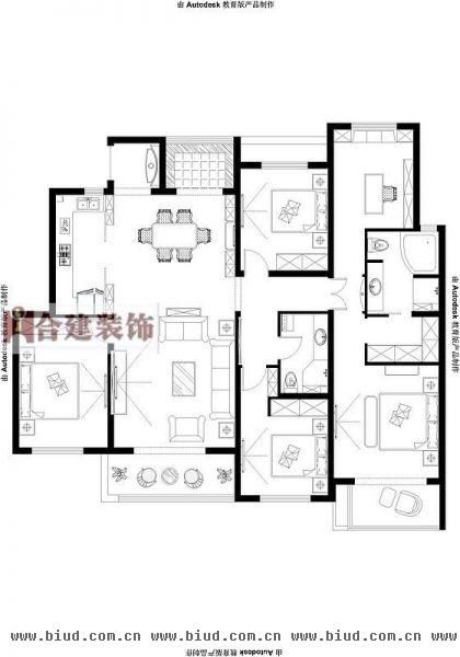 金融街·金色漫香苑-五居室-188平米-装修设计