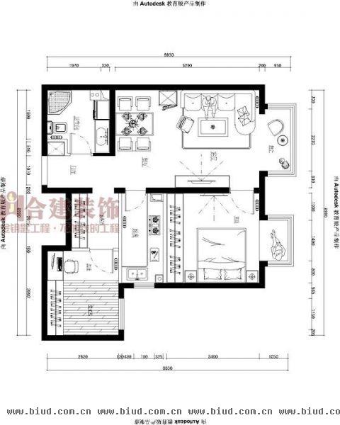 首开·熙悦山-二居室-83平米-装修设计