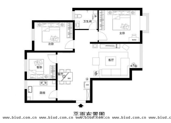 潮白星光公馆-三居室-102平米-装修设计