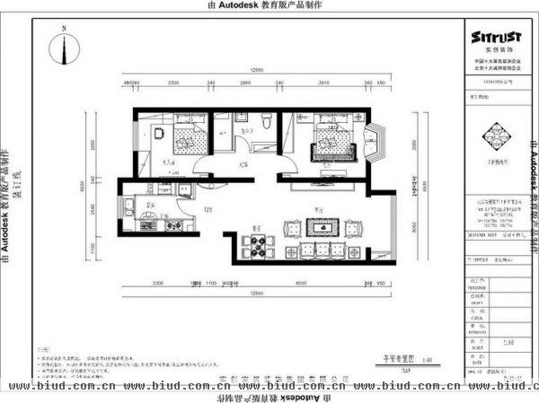 顶秀美泉小镇-二居室-80平米-装修设计