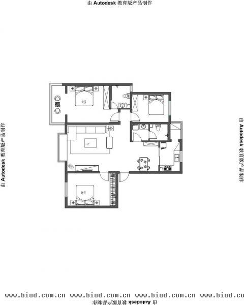 嘉和人家-三居室-130平米-装修设计