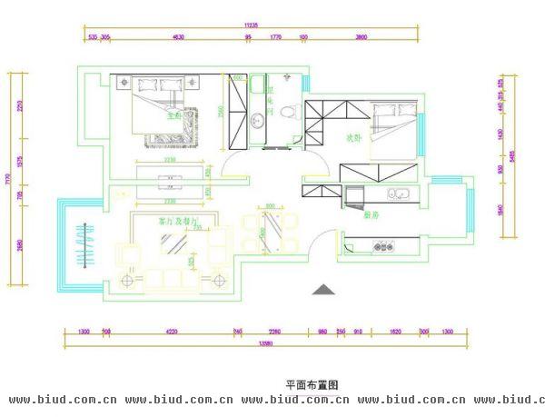 金融街·金色漫香郡-二居室-73平米-装修设计
