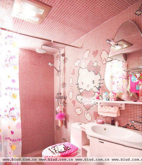 粉色的卫生间，看起来都粉嫩可爱。