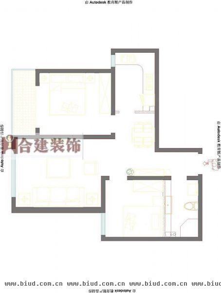 中国铁建·梧桐苑-二居室-80平米-装修设计
