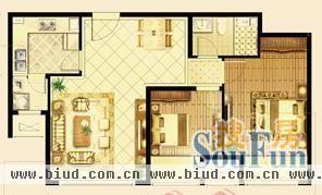 洪坤理想城-二居室-79平米-装修设计