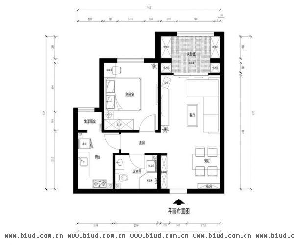 上庄馨瑞嘉园-一居室-74平米-装修设计