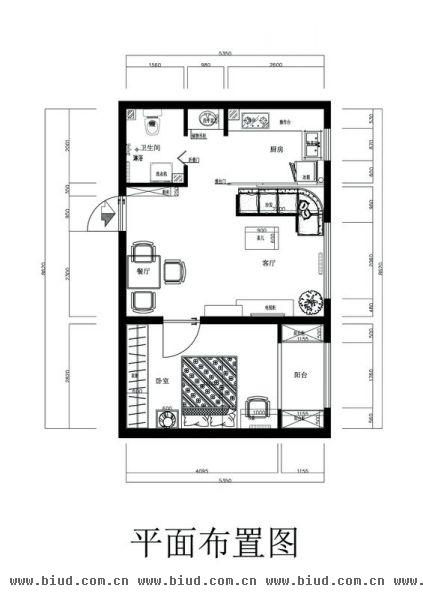 上庄馨瑞嘉园-一居室-46平米-装修设计