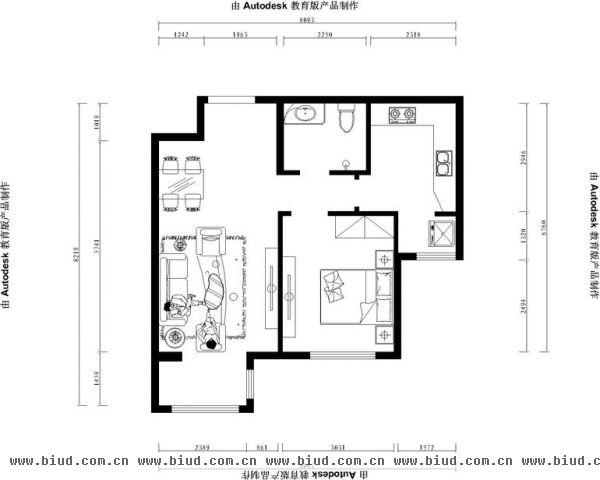 上庄馨瑞嘉园-一居室-70平米-装修设计