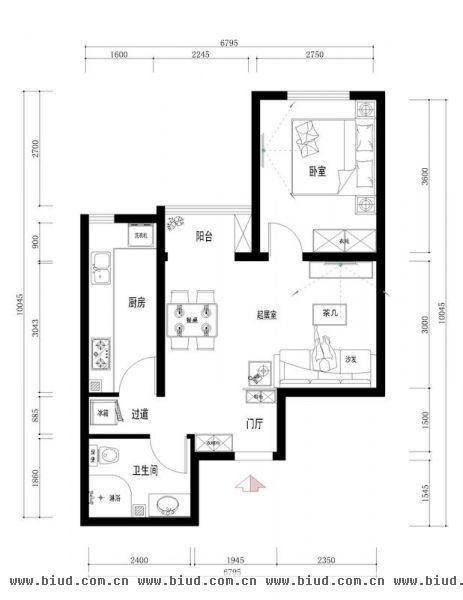 温泉凯盛家园-一居室-71平米-装修设计