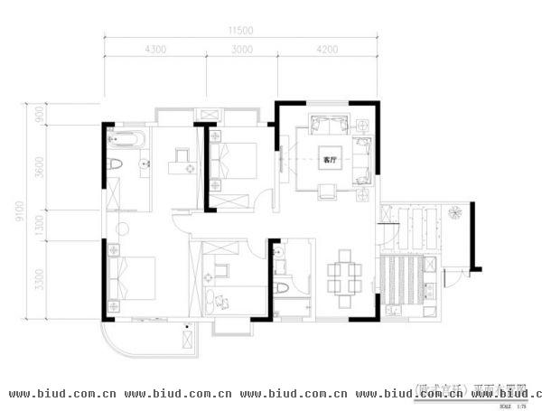 星河湾-四居室-508平米-装修设计