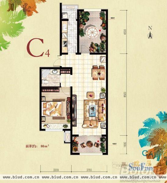 北京城建·红木林-二居室-100平米-装修设计