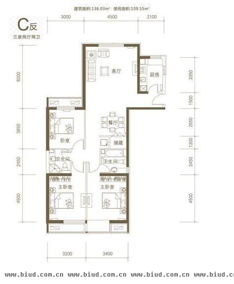 京贸国际城-三居室-157平米-装修设计