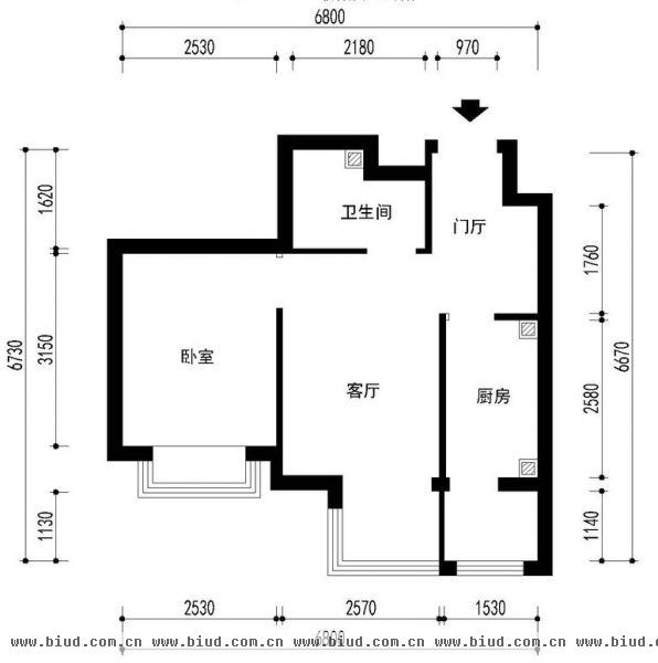六郎庄-一居室-60平米-装修设计