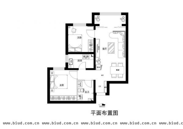西山奥园-二居室-74平米-装修设计