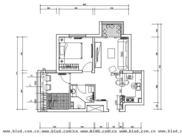 远洋润园-二居室-80平米-装修设计