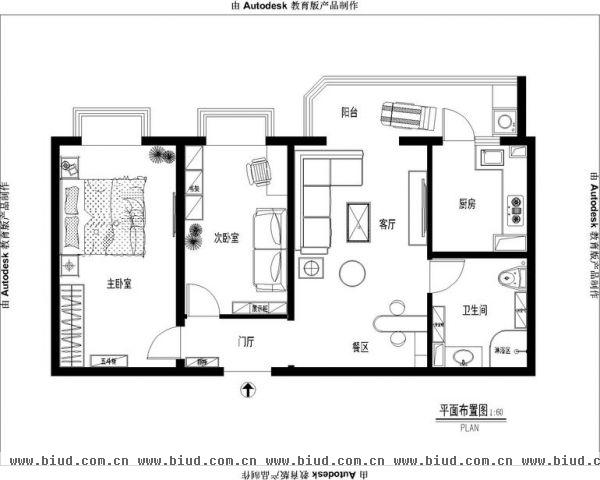 云龙家园-二居室-86平米-装修设计