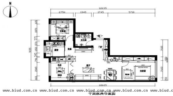 富河园-二居室-100平米-装修设计