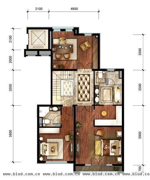 中建·红杉溪谷-四居室-192平米-装修设计