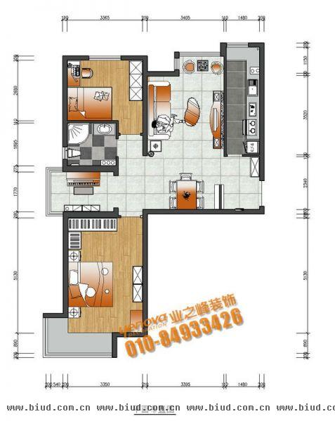 融景城三期-二居室-90平米-装修设计