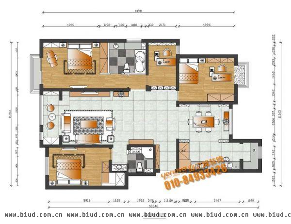 中景未山赋-三居室-189平米-装修设计
