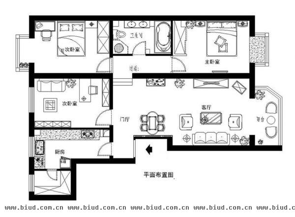 燕郊潮白人家-三居室-128平米-装修设计