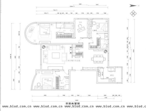 东湖湾-四居室-200平米-装修设计