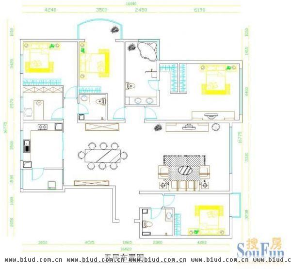 太阳新城-五居室-180平米-装修设计