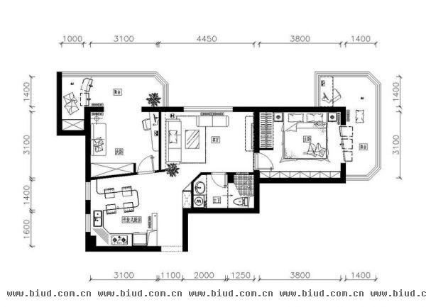 望京西园四区-二居室-70平米-装修设计