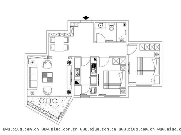 保利嘉园-二居室-88平米-装修设计