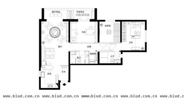 吉利家园-三居室-145平米-装修设计
