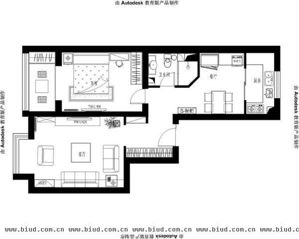 融域-一居室-70平米-装修设计