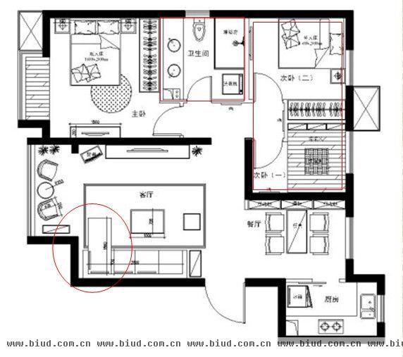 首开·国风美仑-二居室-76平米-装修设计
