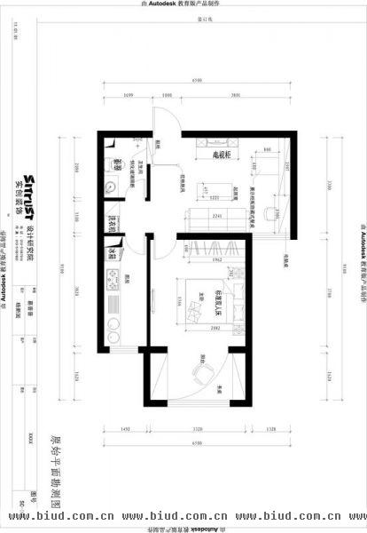 金隅泰和园-一居室-58平米-装修设计
