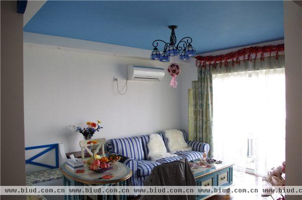 蓝色条纹经典地中海风格居所室内设计