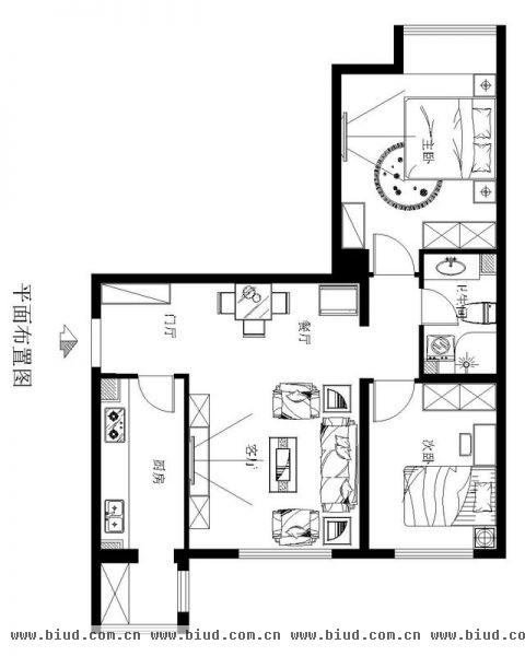 八家嘉苑-二居室-93平米-装修设计