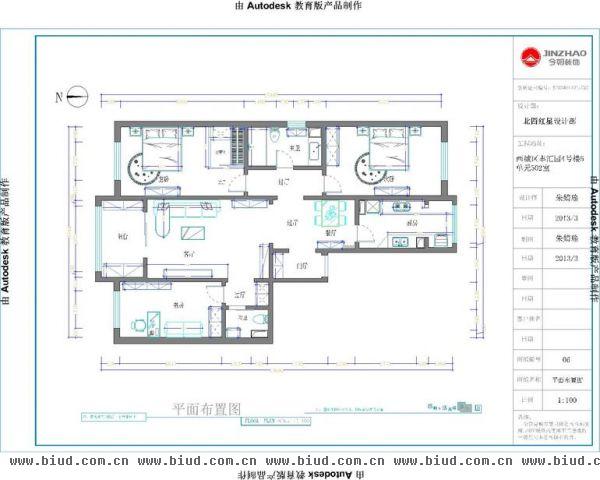 丰汇园小区-二居室-140平米-装修设计