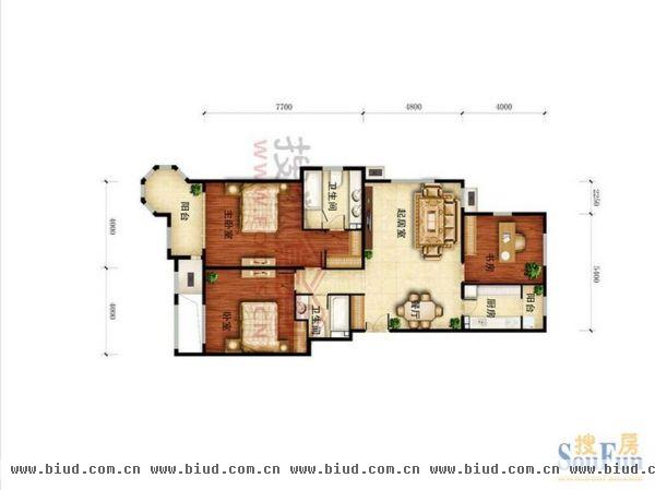 金谷香郡-三居室-126平米-装修设计
