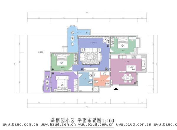 城南小区-三居室-140平米-装修设计