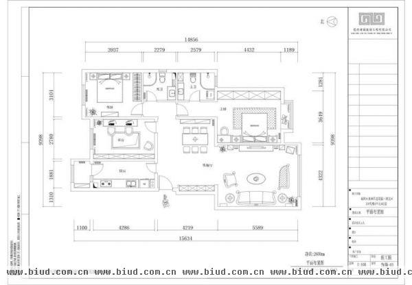 奥林匹克花园-三居室-123平米-装修设计