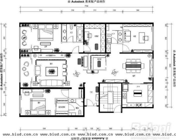 博悦府-三居室-200平米-装修设计