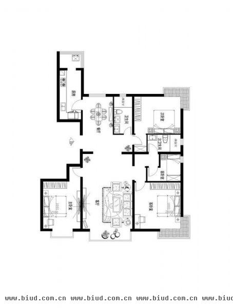 宏福苑-四居室-176平米-装修设计